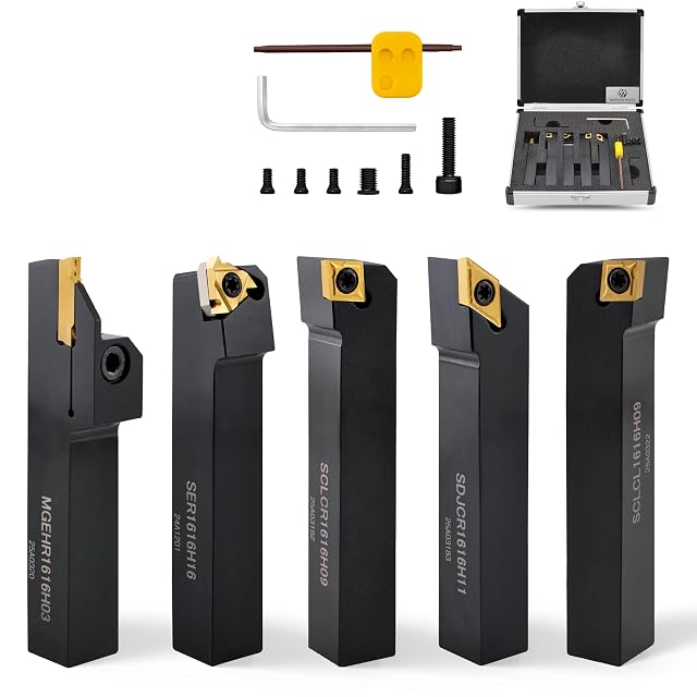HOPSON TOOLS Jeu d'outils de tour carbure, queue 16 mm, 10 pièces, photographie du produit
