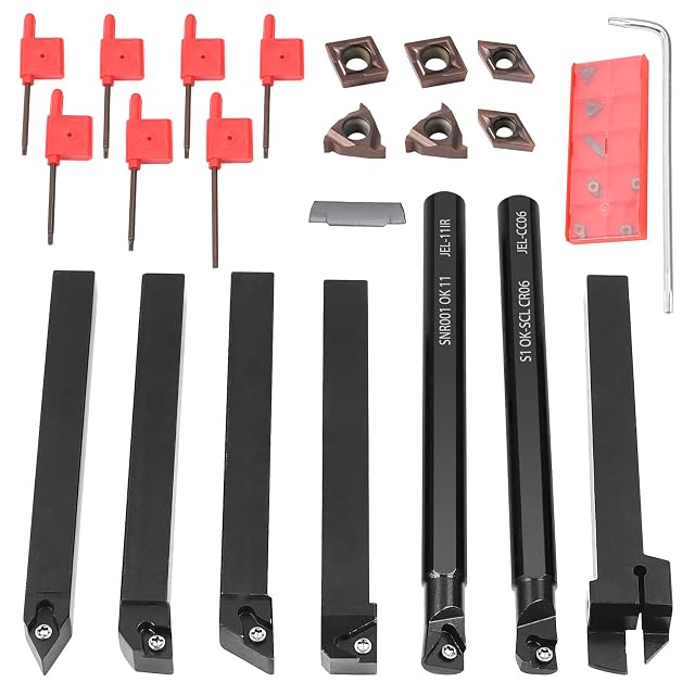 MIRTHBUY Porte-outils de tour 10 × 10 mm avec plaquettes carbure, photographie du produit