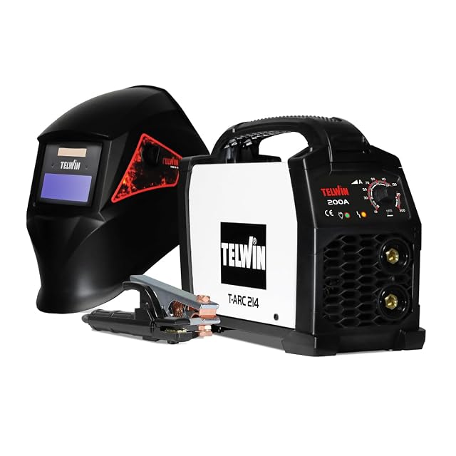 Kit poste à l'électrode Telwin T-Arc 214 avec cagoule, photographie du produit